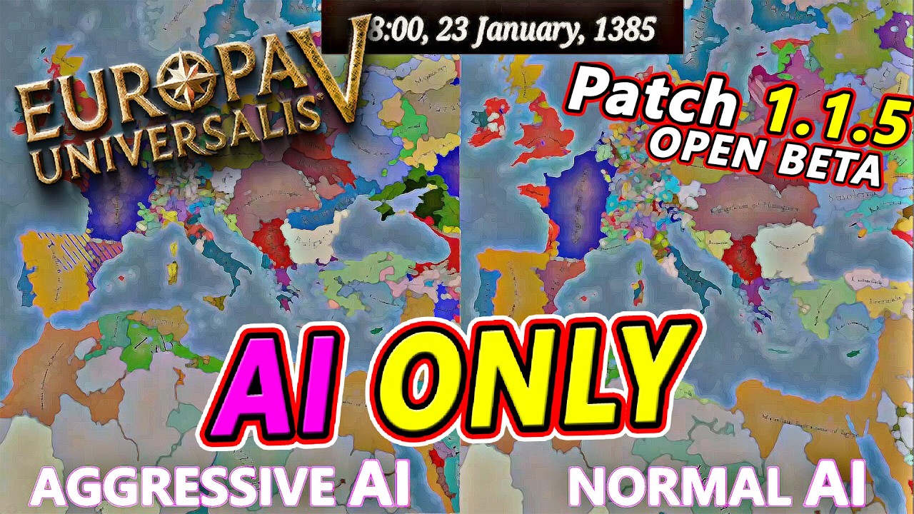 NORMAL vs AGGRESSIVE AI 🔥 || Europa Univesalis 5 (BETA 1.1.5) Timelapse!