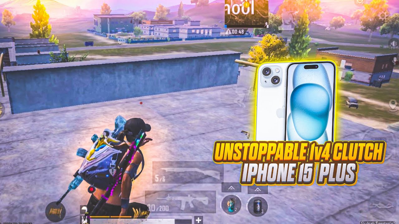 Unstoppable 1v4 Clutch 🔥 Pure Skill | iPhone 15 BGMI 