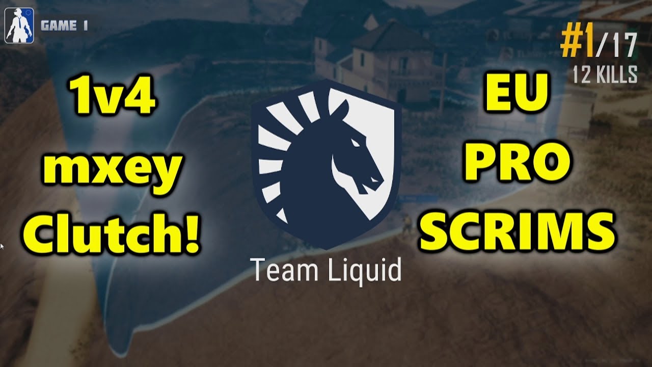 Team Liquid Kaymind, Jeemzz, ibiza & mxey - 1v4 mxey Clutch! - EU PRO SCRIMS - PUBG