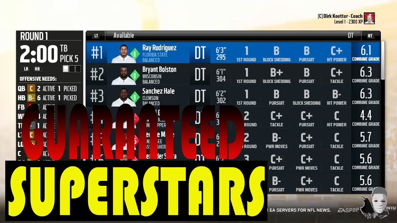 How TO DRAFT GUARANTEED SUPERSTARS AND GOOD PLAYER IN MADDEN 18