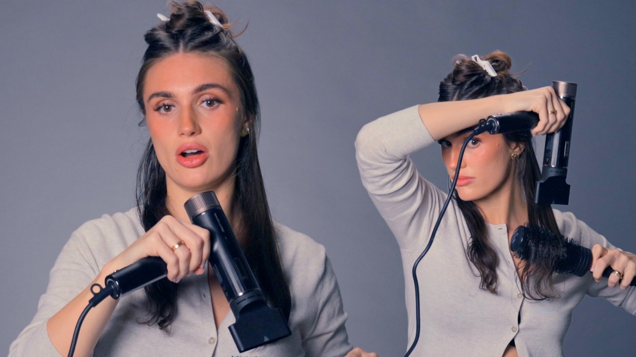Salon-Smooth Blowout: Large Round Brush + Flat Iron Finish