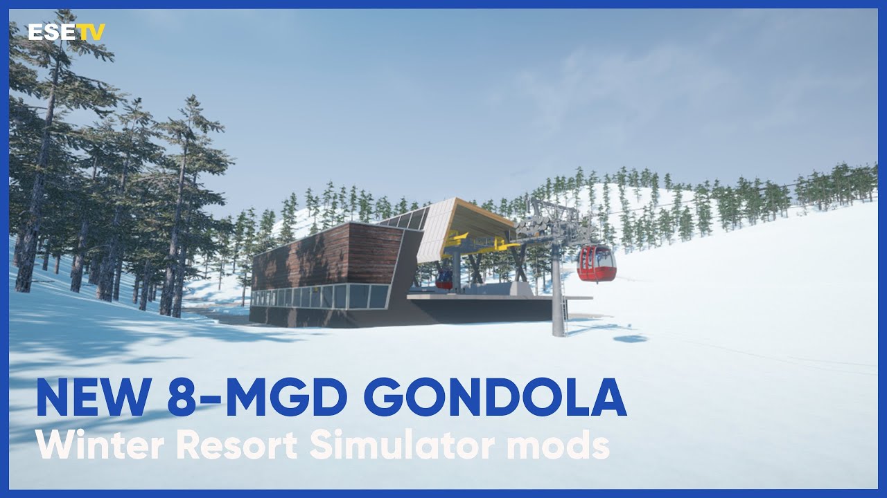 New 8-MGD Gondola mod, Winter Resort Simulator mod showcase