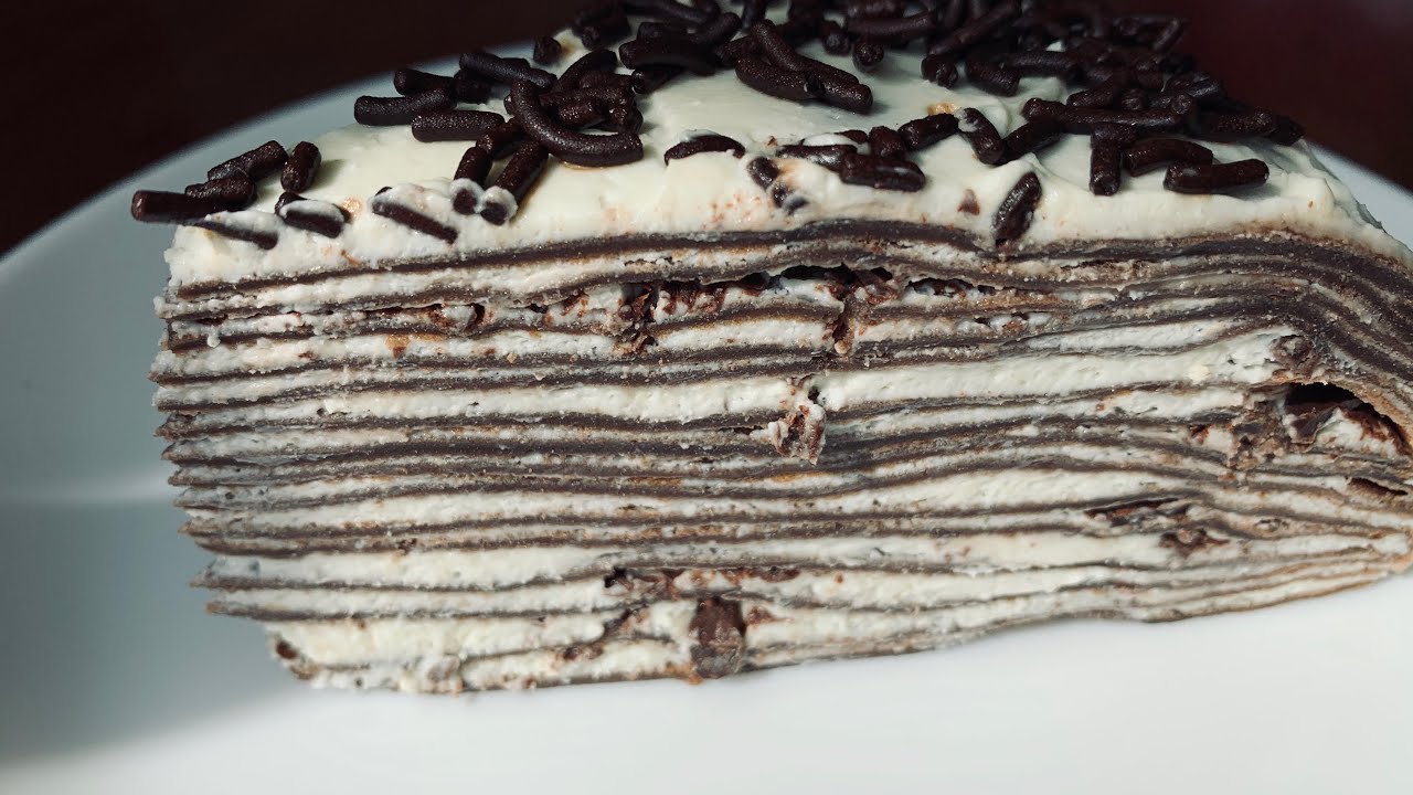 Crepe chocolate cake, it's so tasty! | Tort din clătite de ciocolată | Шоколадный блинный торт
