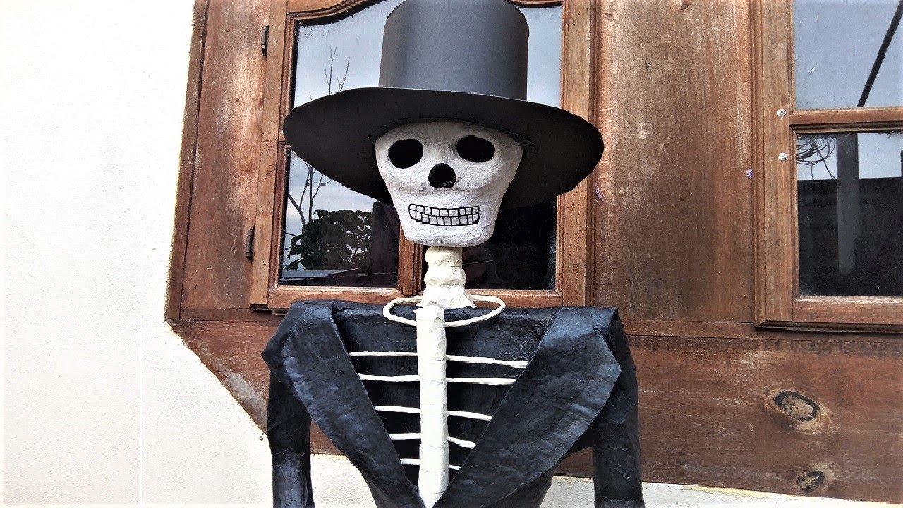 Catrín fácil  paso a paso con cartón y papel mache de forma detallada /día de muertos