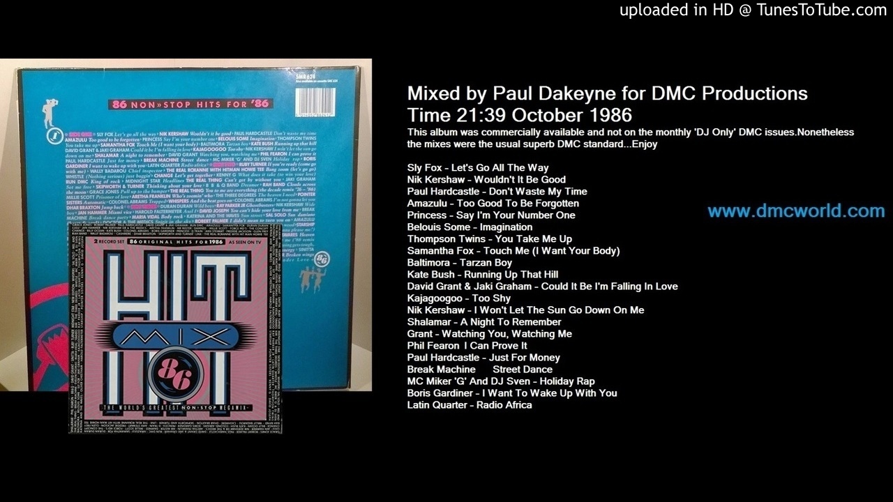 HIT MIX 86' (DMC Megamix by Paul Dakeyne Oct 1986)