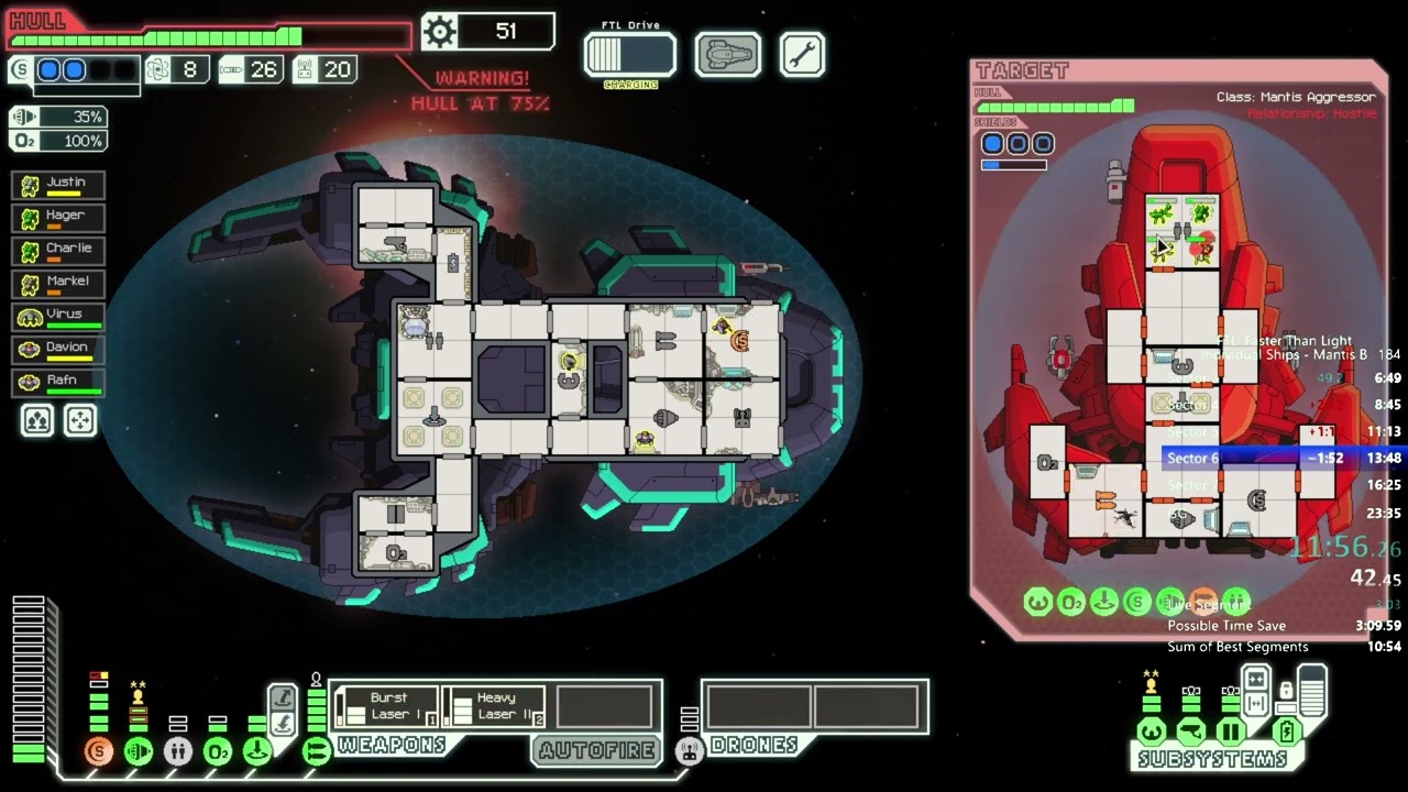 FTL World Record Mantis B Speedrun in 22:54