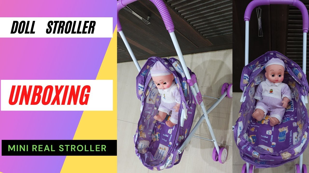 Unboxing Baby doll stroller //Toy doll Real stroller // pretend stroller for kids // pram stroller