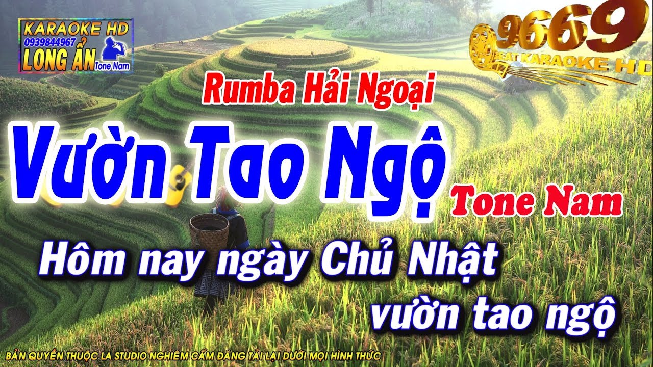 Karaoke Nhạc sống - Vườn Tao Ngộ | Tone Nam | Beat chất lượng cao 9669