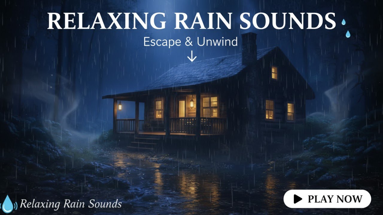 Relaxing Rain Sounds in a Forest Cabin 🌧️ Cozy Wooden House Ambience for Sleep, Study & Relax