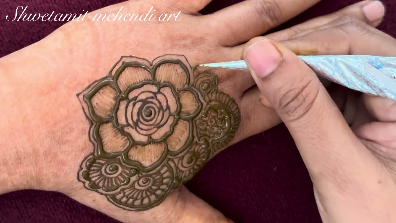 Latest back hand floral mehendi design 2026,Shwetamit mehendi art 