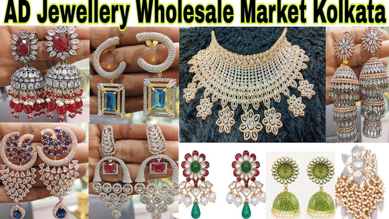 AD Jewellery Wholesale | Americian Diamond Jewellery Wholesale Market In Kolkata | Jewellery Market