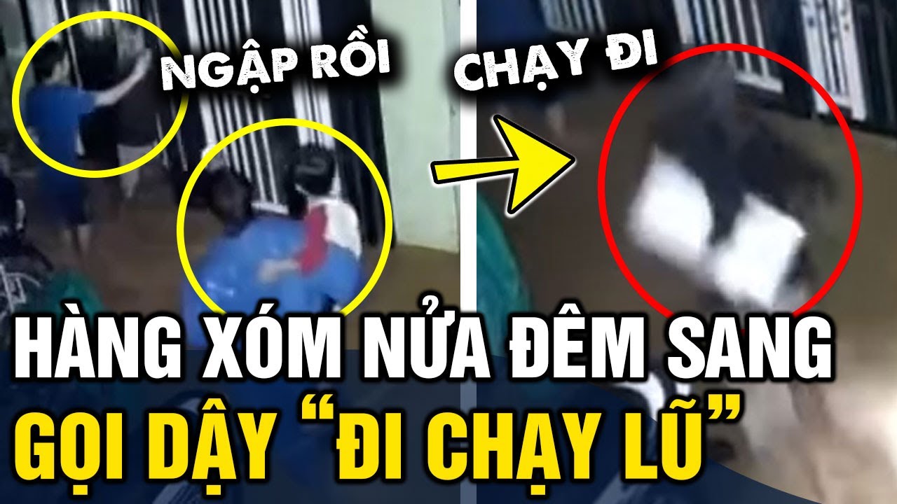 Thót tim clip hàng xóm NỬA ĐÊM sang ĐẬP CỬA gọi cả nhà 'DẬY CHẠY LŨ' | Tin 3 Phút