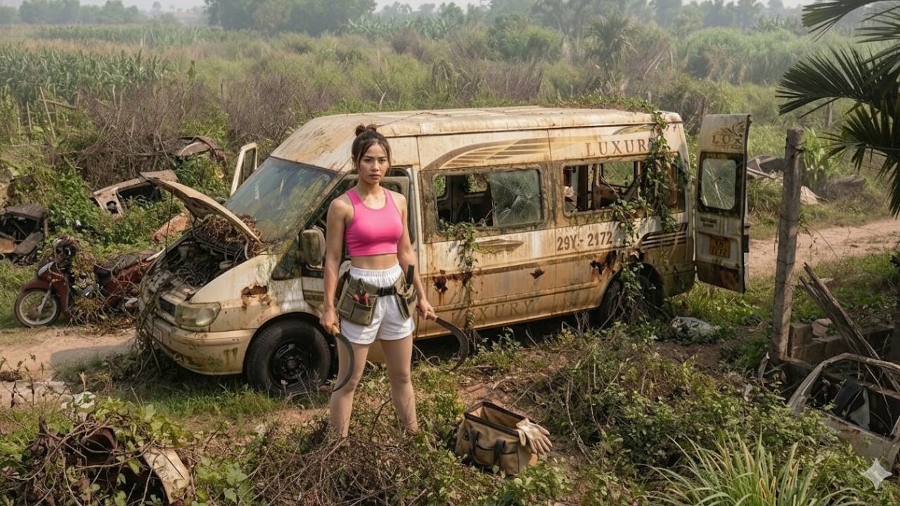 Girl Restores Abandoned Ford Transit 16 and Transforms It into a Police Car | Full process