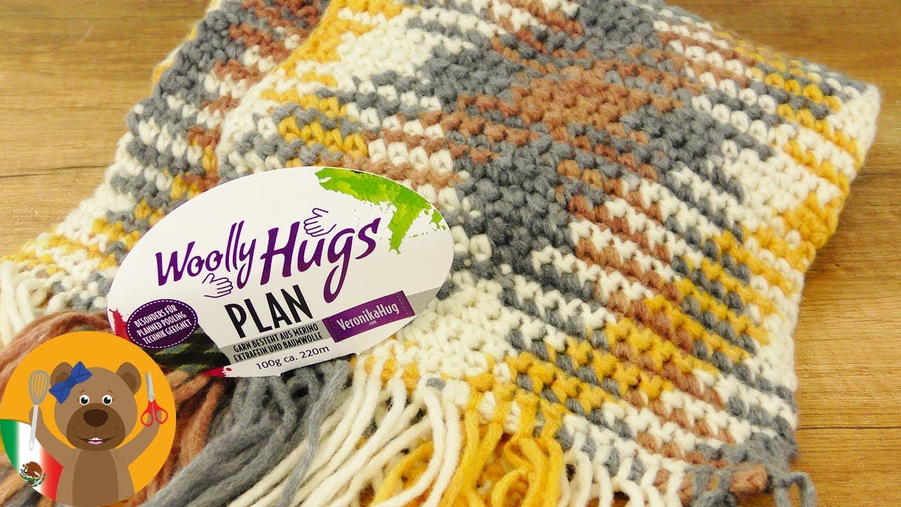 Tejiendo una bufanda para invierno | Planned Colour Pooling con puntos bajos | Hermosa