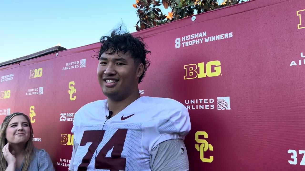 USC right tackle Justin Tauanuu discusses locking down starting right tackle position