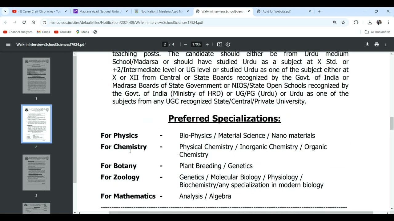 Assistant Professor Recruitment on Contractual Basis 2024