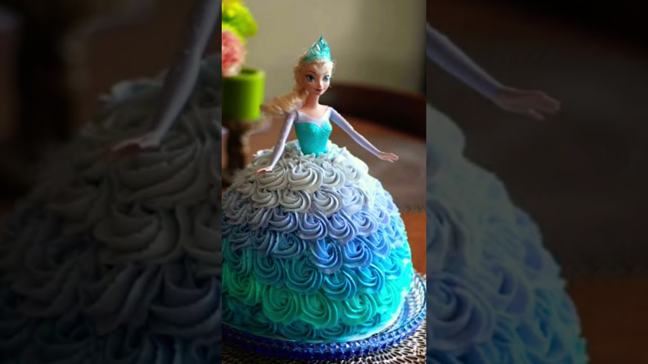 Elsa theme doll cake design idea💙# cake idea🎂✨