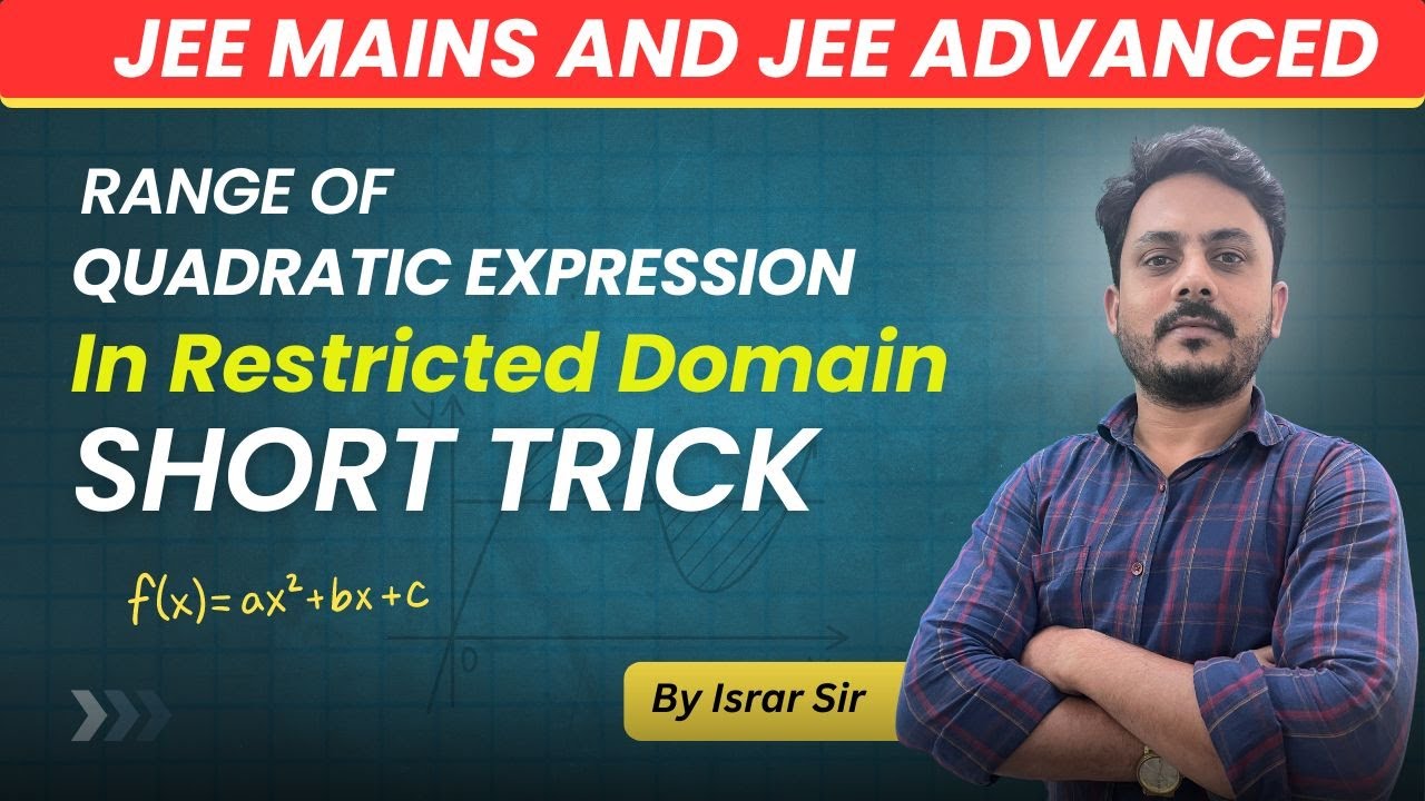 Range of quadratic expression in restricted domain | JEE Mains & Advanced Maths Short Trick