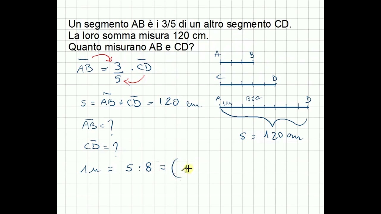 05 - Problemi con segmenti e frazioni  - conosco la somma dei due