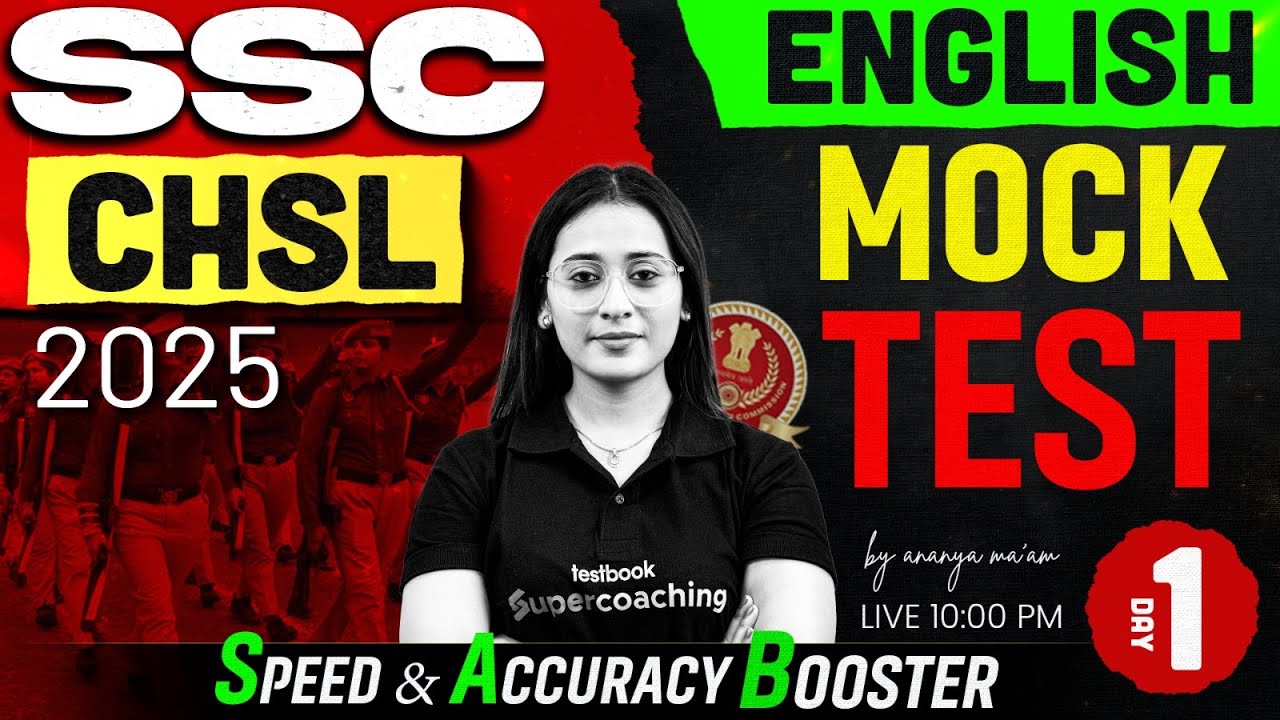 SSC CHSL English Classes | SSC CHSL English Mock Test 2025 | SSC CHSL Mock Test by Ananya Mam