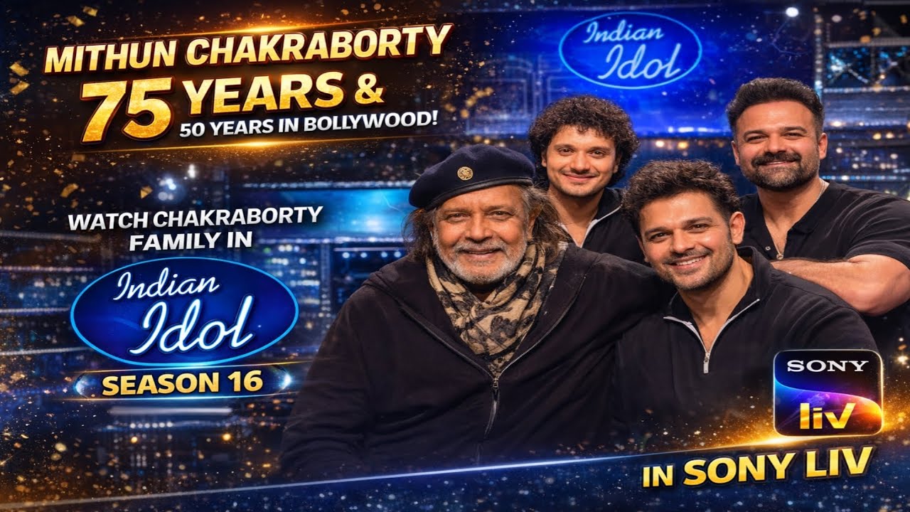 MITHUN CHAKRABORTY,NAMASHI & MIMOH CHAKRABORTY IN INDIAN IDOL SEASON 16 TOMORROW IN SONY lIV CHANNEL