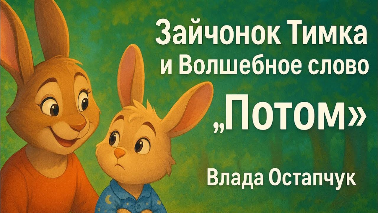 Зайчонок Тимка и волшебное слово ‘Потом’ 🐇 | Добрая сказка на ночь о чувствах и самостоятельности