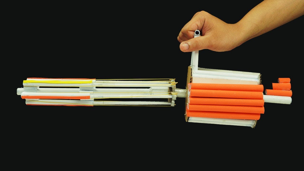 DIY Paper Gun! - How to Make a Paper Minigun that Shoots (Jason DIY Projects)