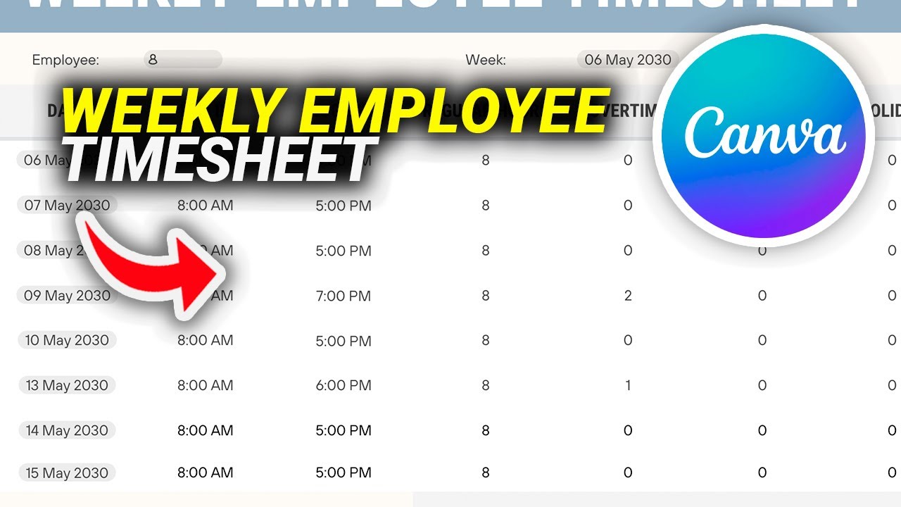 How To Make a Weekly Employee Timesheet in Canva