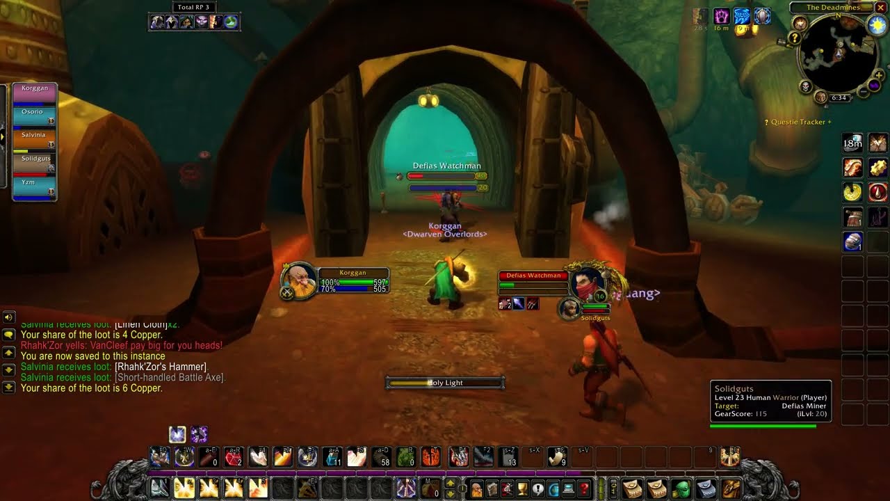 Dwarf Paladin Healing Deadmines (Hardcore WoW)