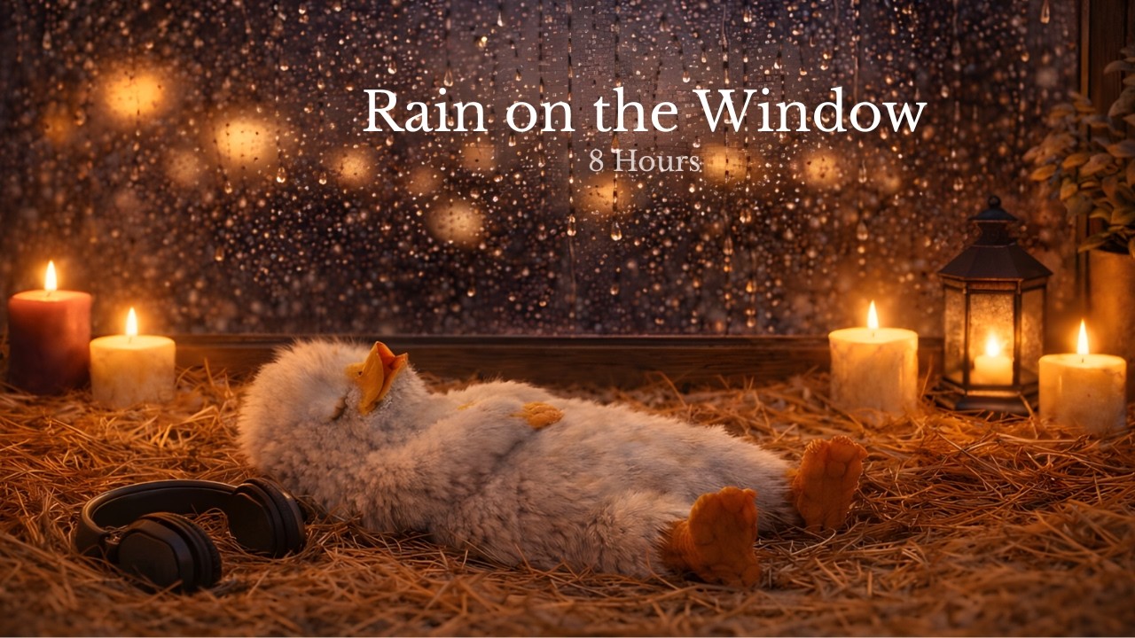 Lucky Ducky Paradise • Rain on the Window at Night 🌧️ Gentle Rain Sounds (No Music • 8 Hours)