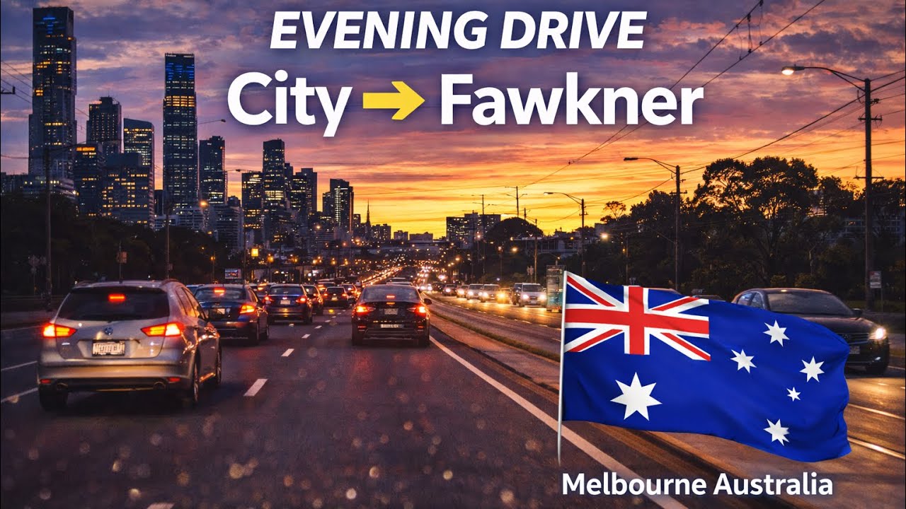 POV Drive Melbourne City to Fawkner | Evening Drive with Traffic Australia 4K
