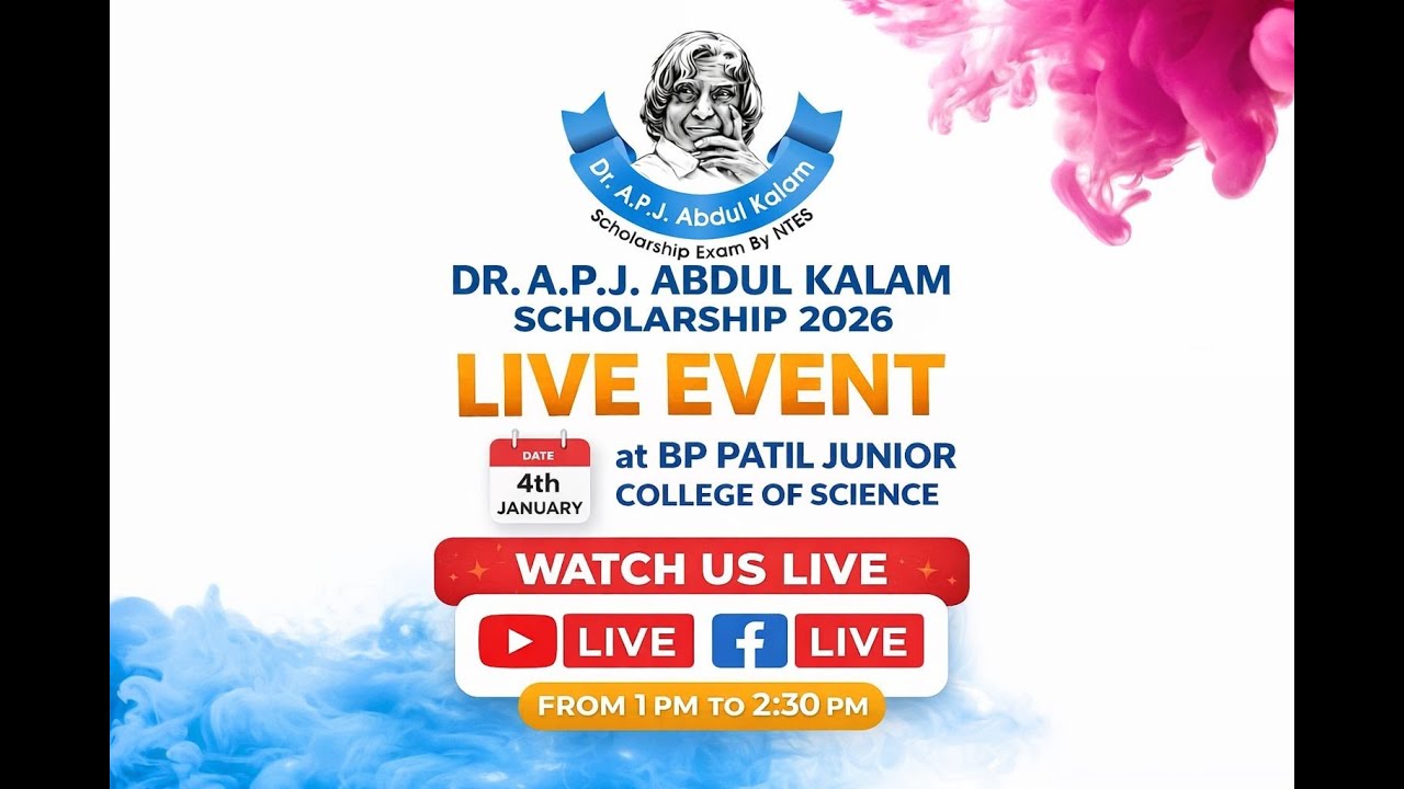 Dr.A.P.J.Abdul Kalam Scholarship 2026 live event BP Patil junior College of science