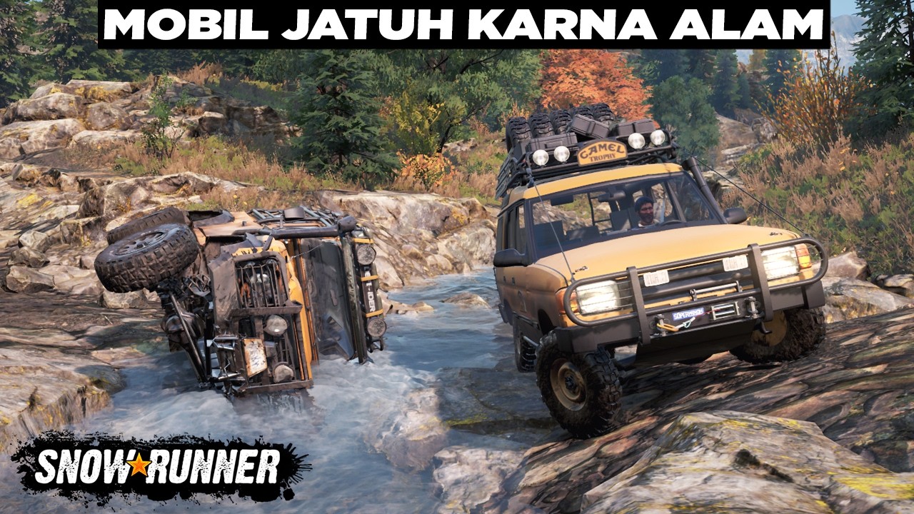 Kena Batu Dikit Mobil Langsung Rebahan 😅😅 Snowrunner Indonesia