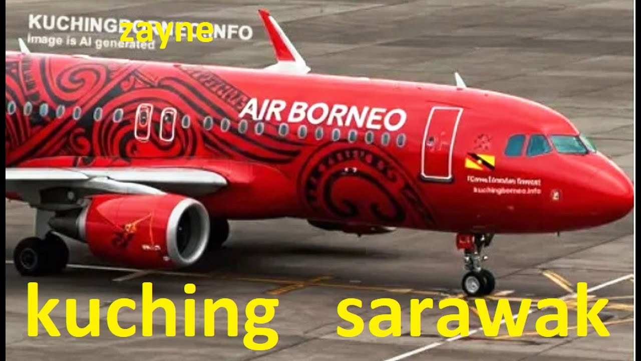 new airline AIR BORNEO flying from KUCHING  AIRPORT  SARAWAK . awesome drone view of kuching n bird