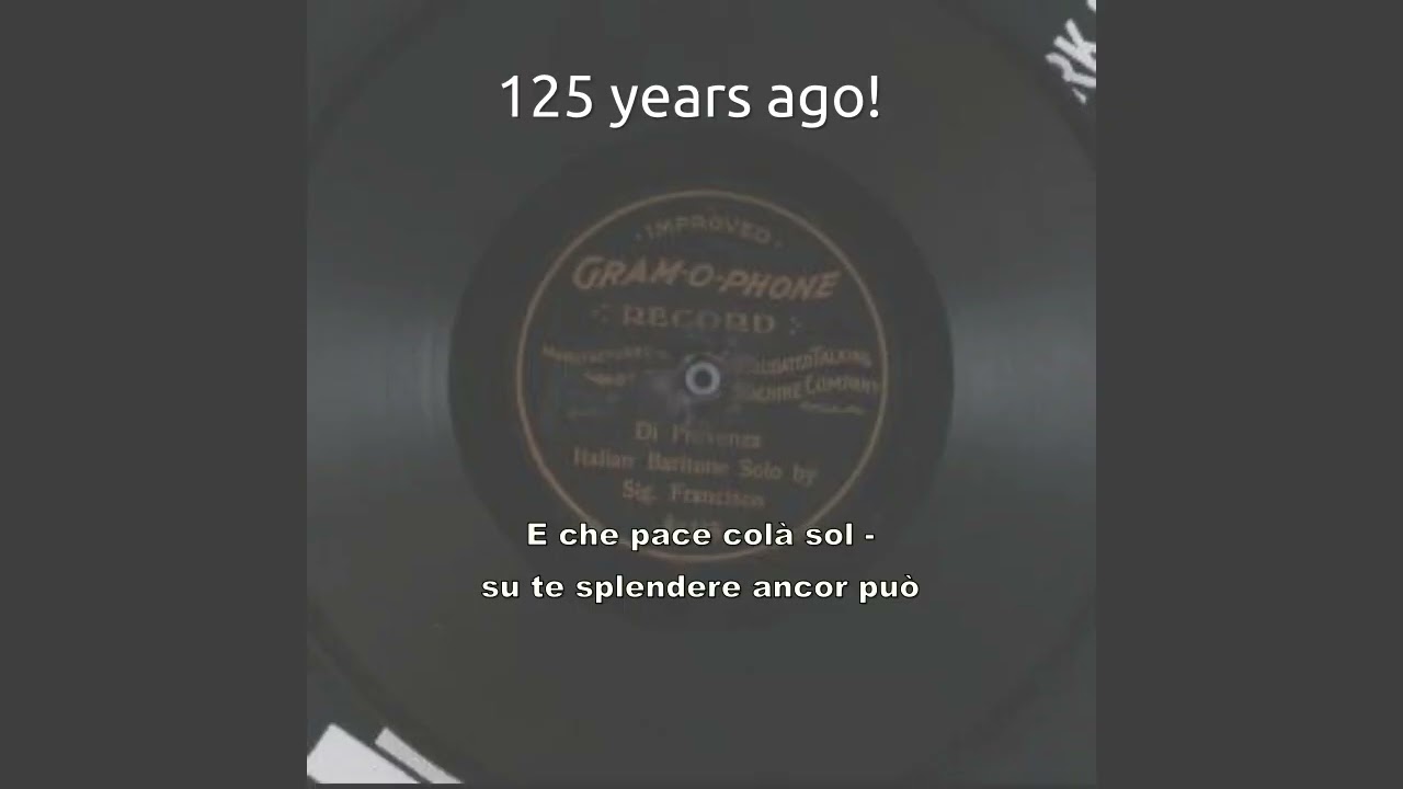 Carlos Francisco - Di Provenza il mar, il suol (1900) | Early Acoustic Recording