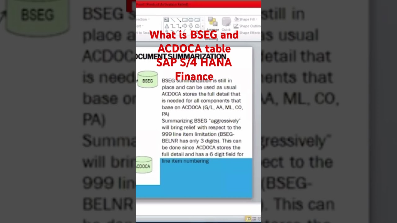 SAP S/4 HANA Finance#BSEG and ACDOCA tables#courses #saps4hana #trending #viral #yt