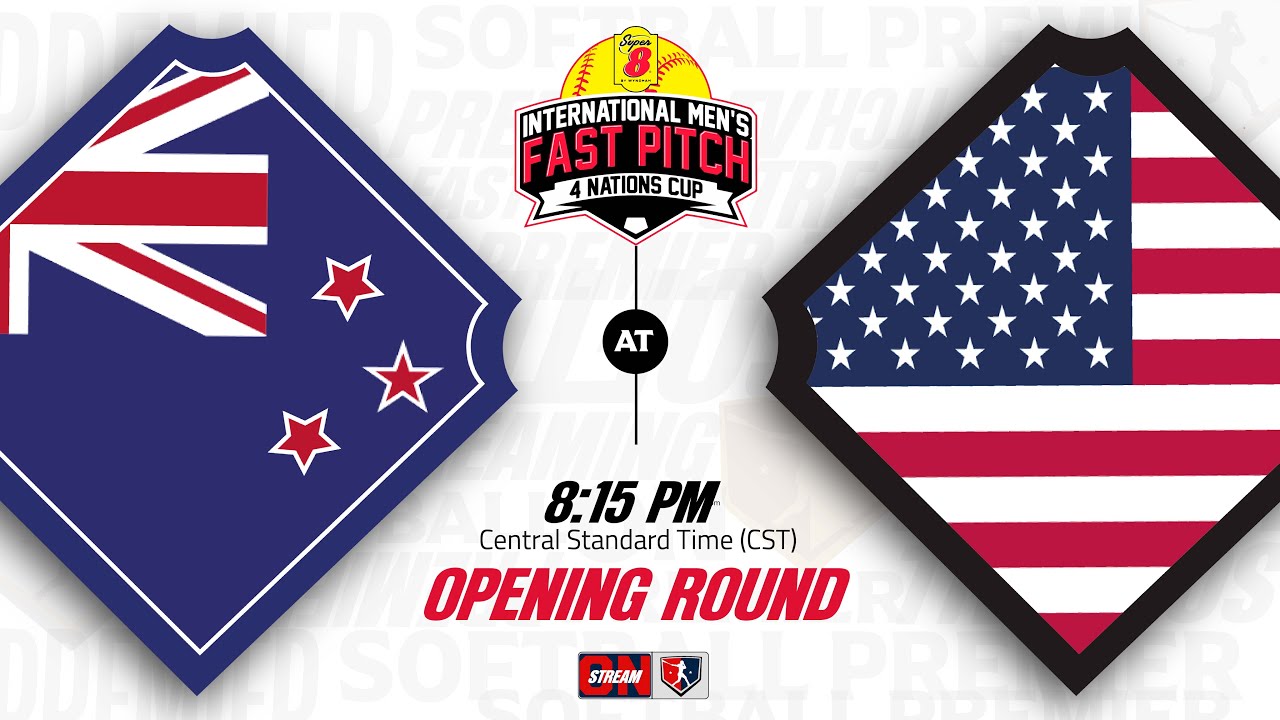 |LIVE| New Zealand v United States | Super 8  4 Nations Cup - International Men's FastPitch