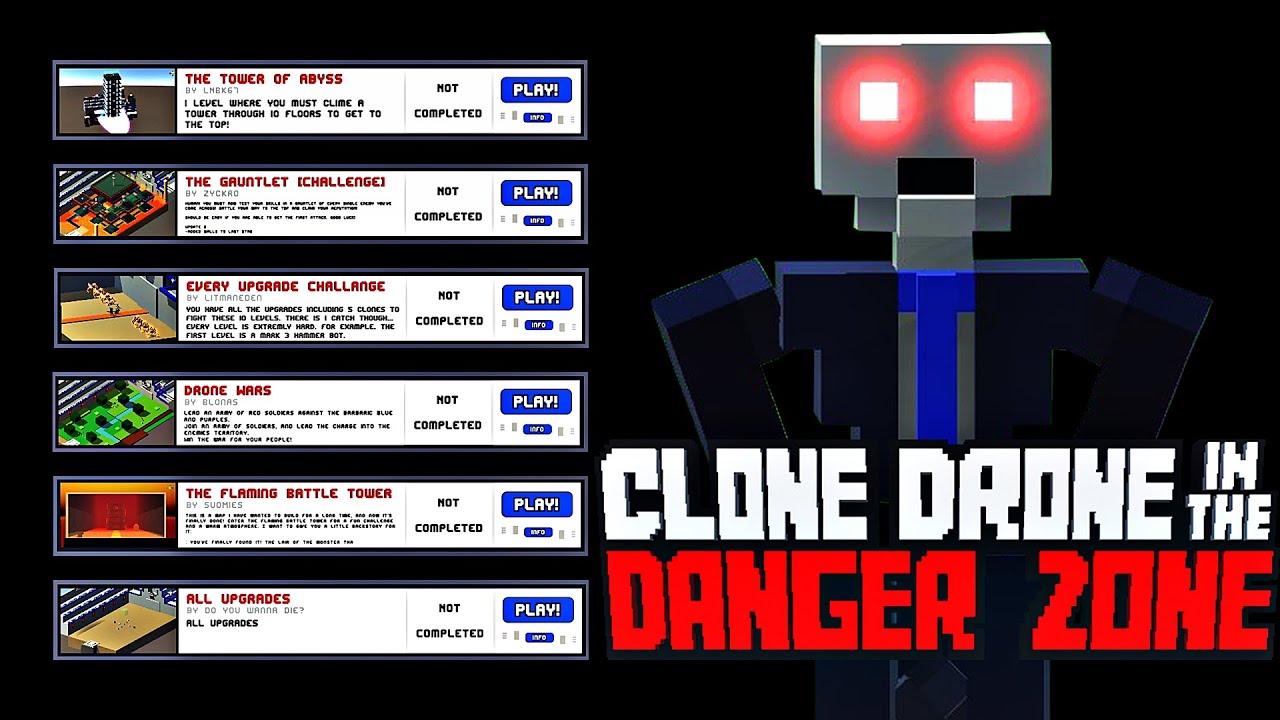 WORKSHOP CHALLENGES | Clone Drone in the Danger Zone - NO COMMENTARY