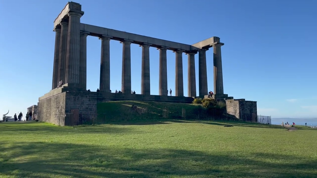 4K- Calton Hill Edinburgh, popular spot for tourists, Scotland United Kingdom