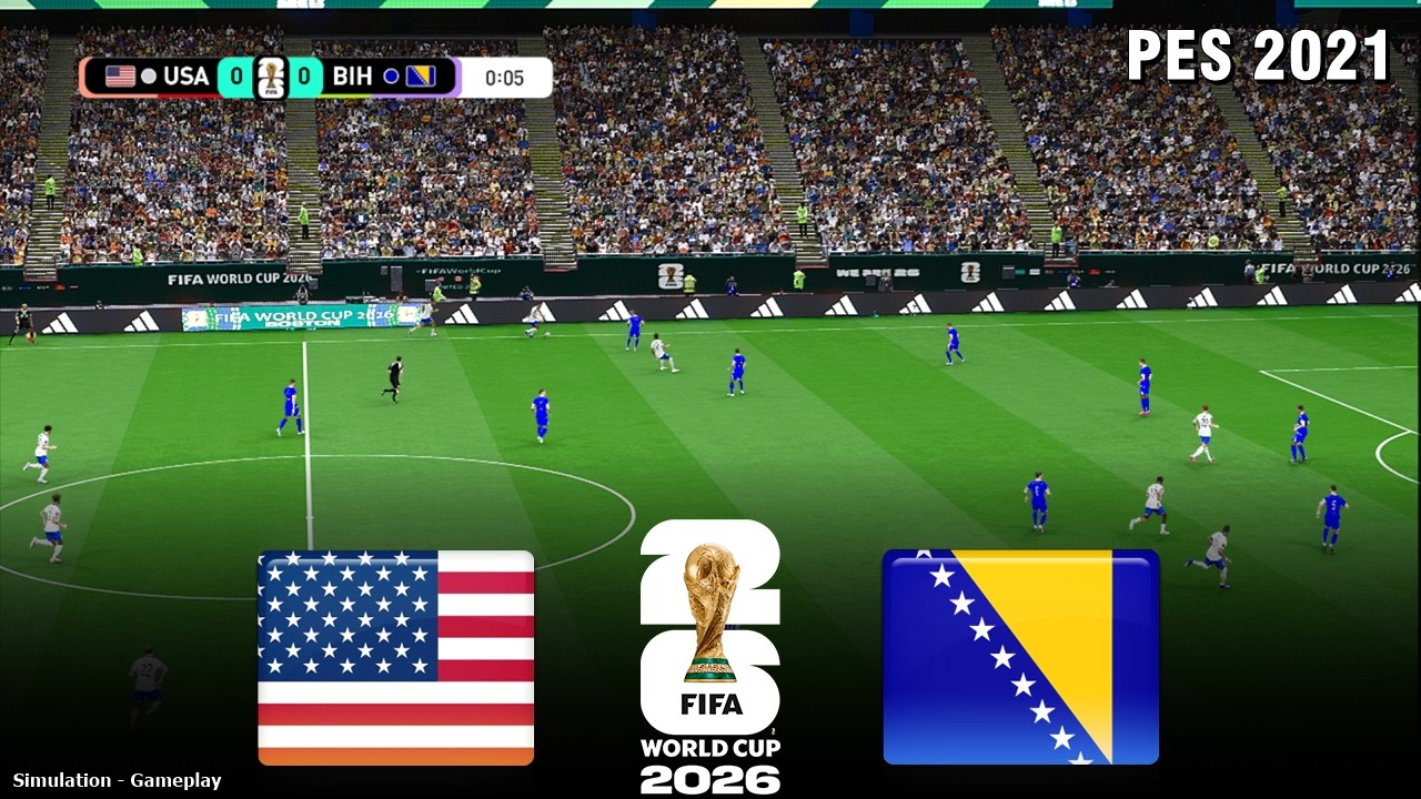 USA vs BOSNIA AND HERZEGOVINA | World Cup 2026| 01 July 2026 | Live SIMULATION PES 2021 Gameplay
