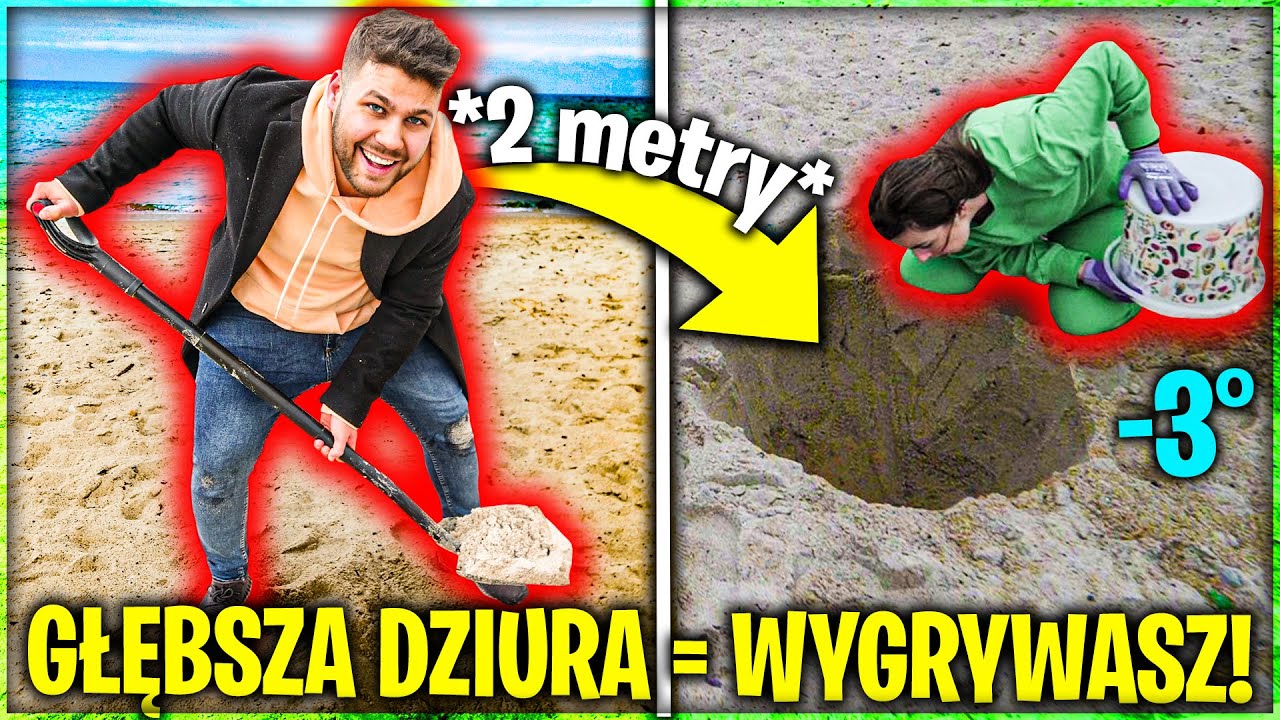 KTO WYKOPIE GŁĘBSZĄ DZIURĘ NA PLAŻY WYGRYWA!