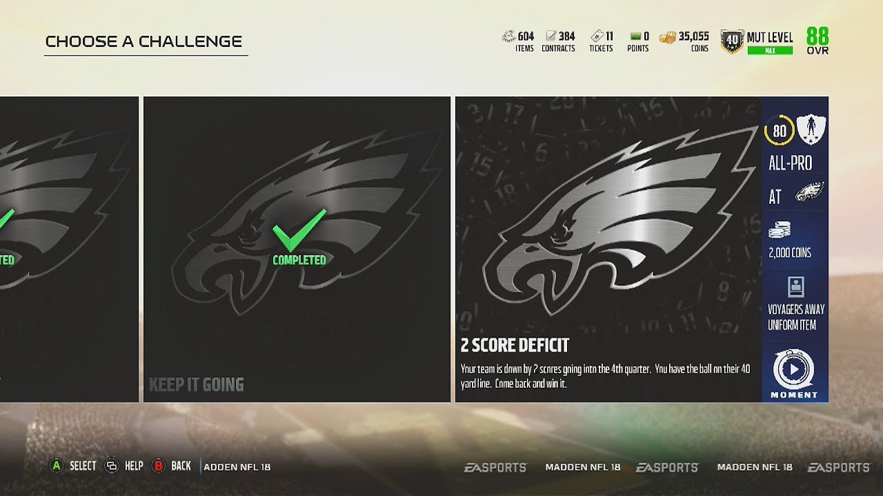Madden NFL 18 | Level Challenges | This Is Level 40 Challenge #4 | 2 Score Deficit