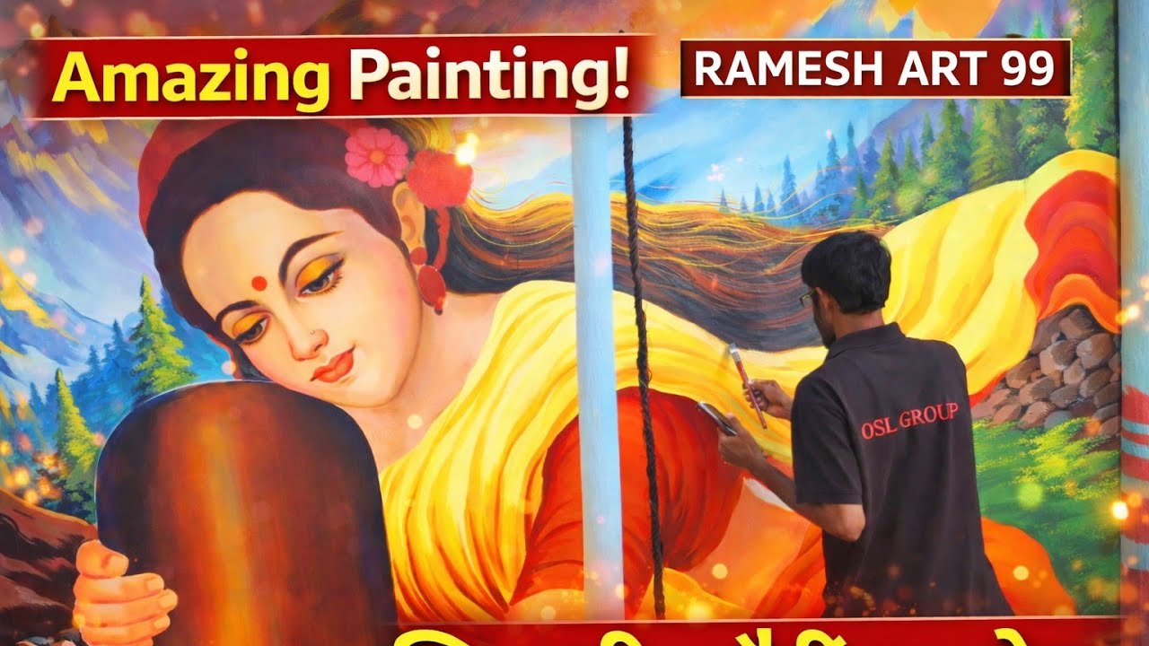 @Ramesh Art 99 Shiva Parvati acrylic wall painting.  part 5