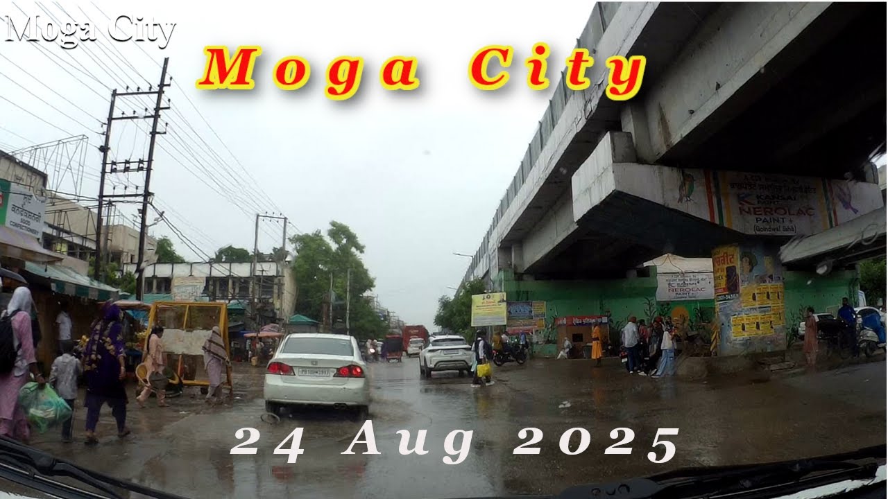 Moga City  Ride in Nonstop Rain 24th, Aug 2025 4K #sjcam 
