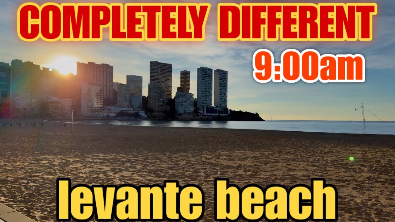 Раннее утро на пляже Леванте в Бенидорме 🏖️ #бенидорм