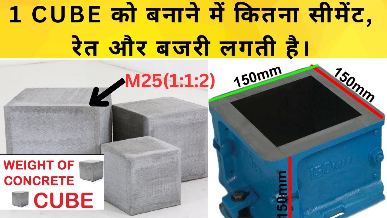 How to Calculate Quantity Of Cement,Sand & Aggregates for cube// Calculate Weight Of Concrete Cube/