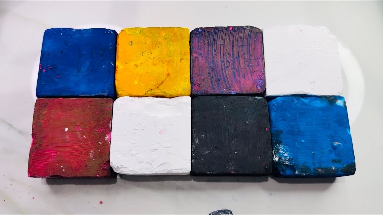 Gym Chalk Dyed Blocks | ASMR Powderpuff 
