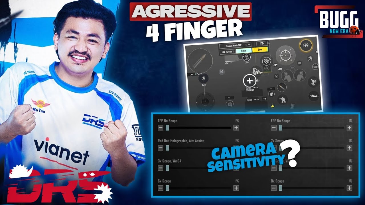 DRS RulzOG Control Code & Sensitivity Bgmi - Pubg mobile | Best 4 Finger Claw
