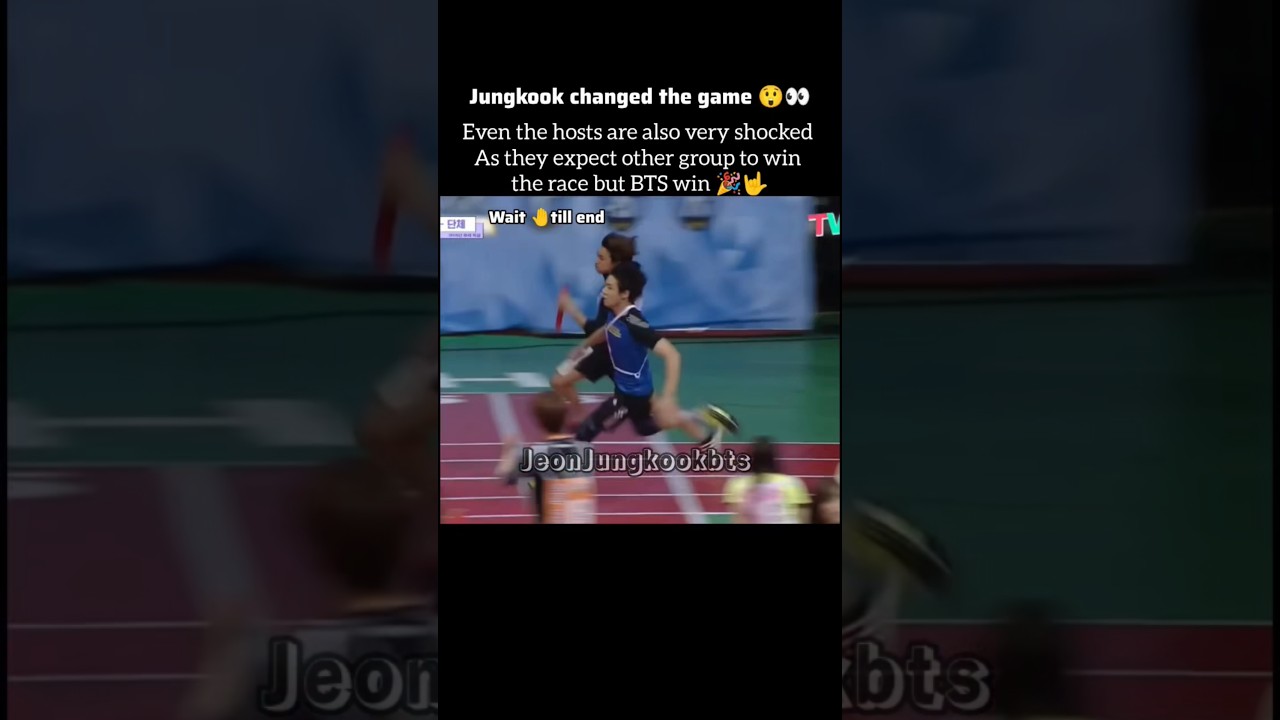 Jungkook leaves everyone surprised by his speed 😵😲during the relay race 🏃