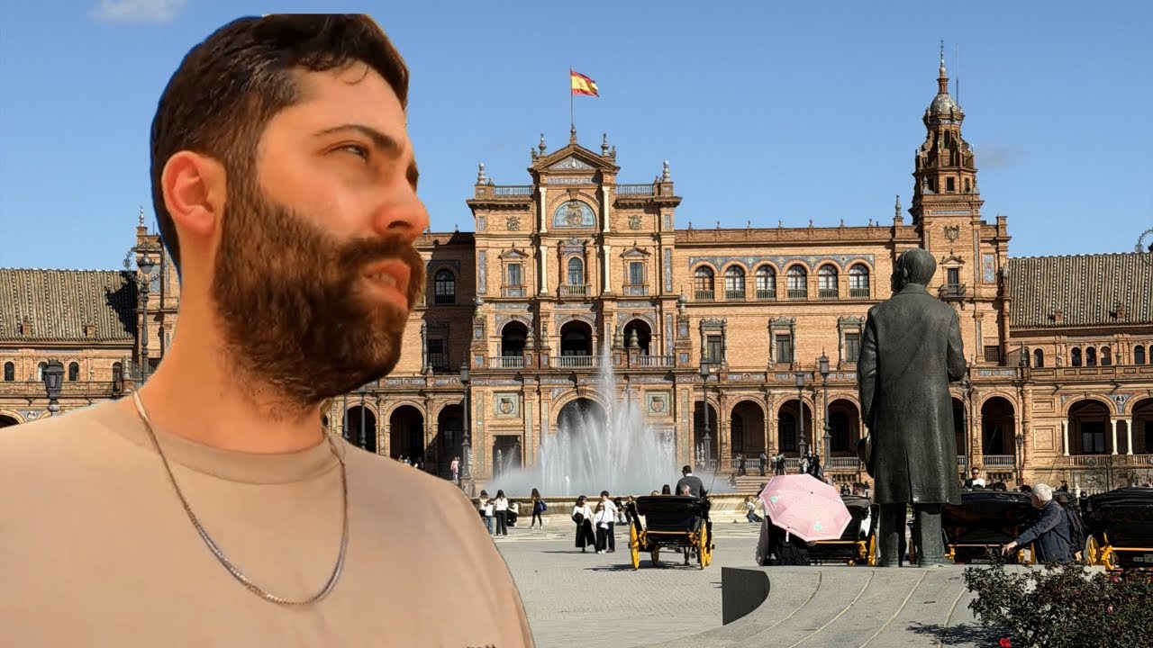 Investigando os arredores da Plaza de España em Sevilha 🇪🇸